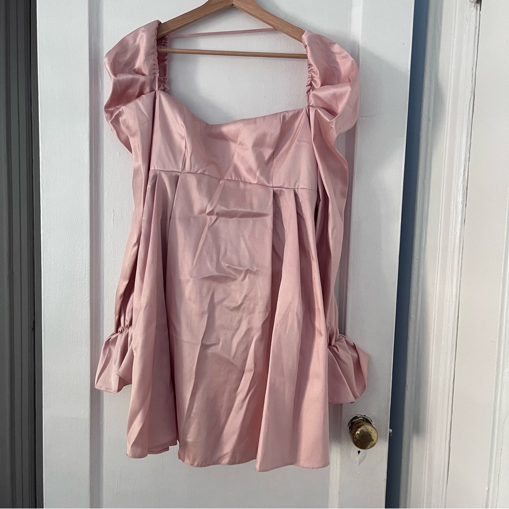 ASOS bow back light pink dress mini
